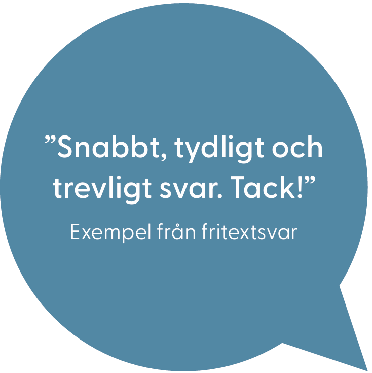 ”Enkelt förklarat,  trevligt bemötande  och väntetiden i  telefon var inte lång.”