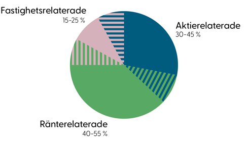 Cirkeldiagram över tillgångsfördelningen